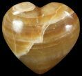 Polished, Brown Calcite Heart - Madagascar #62542-1